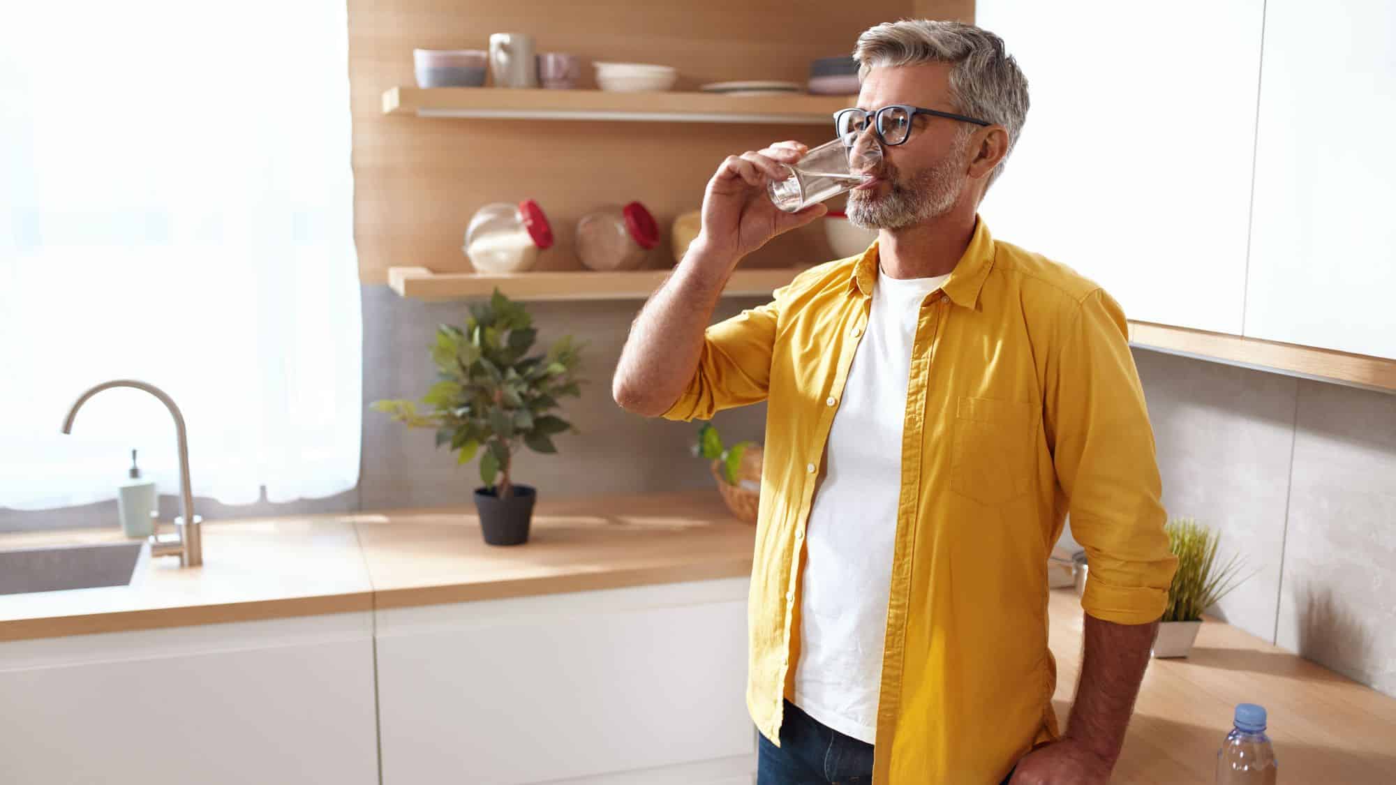 Man drinking water