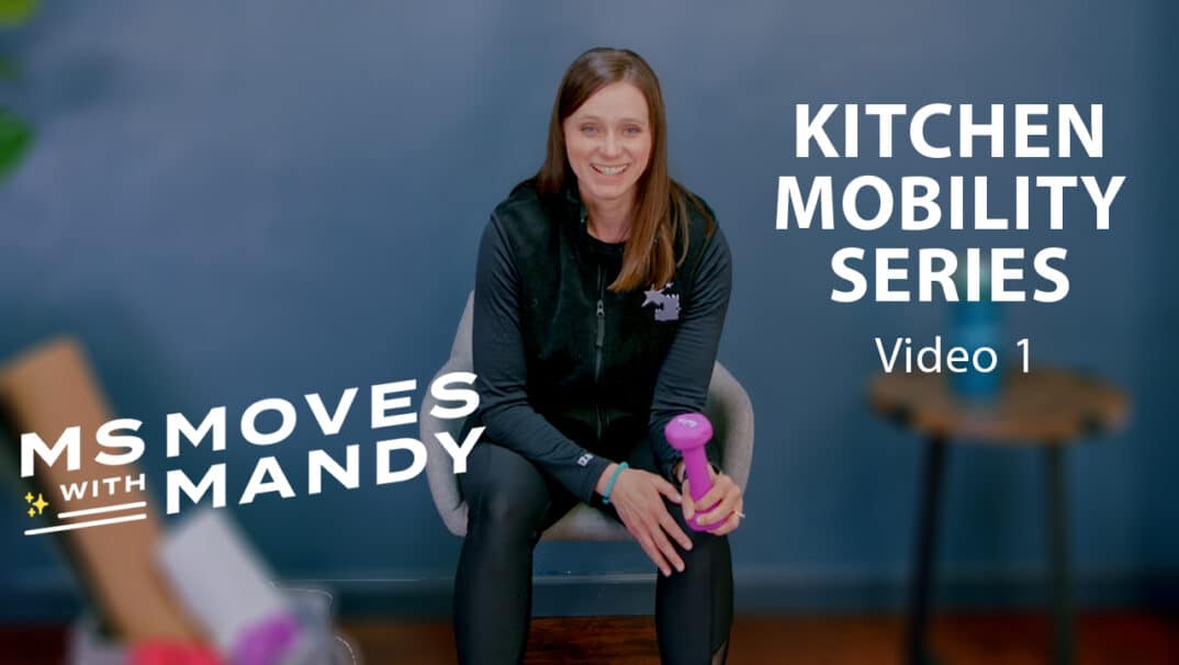 Physical therapist Mandy Rohrig sitting and holding a dumbell