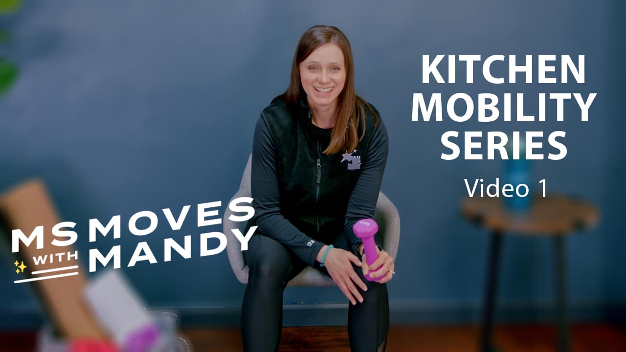 Physical therapist Mandy Rohrig sitting and holding a dumbell