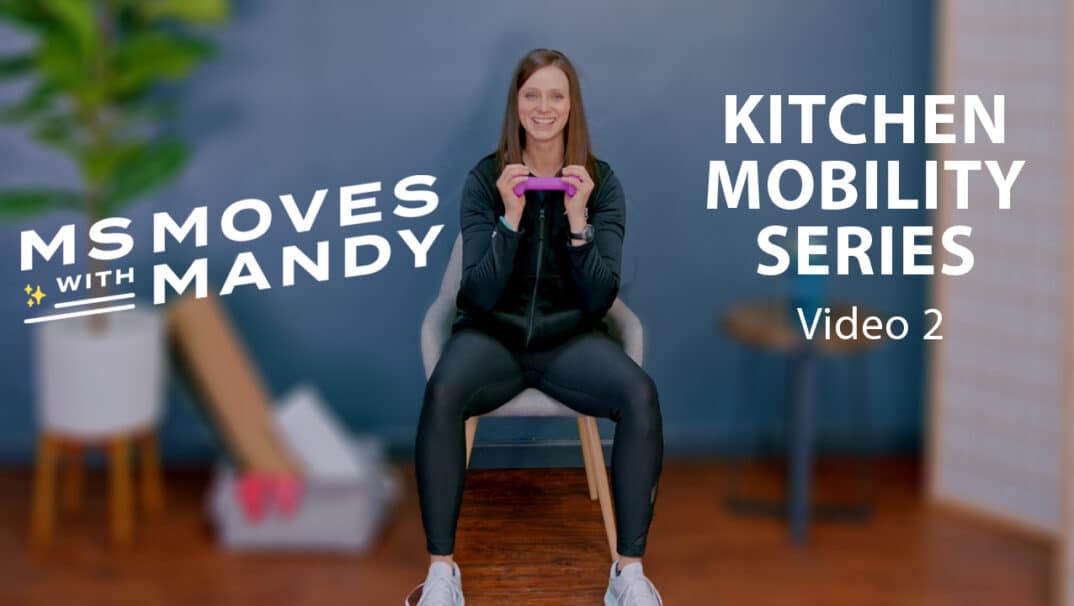 Physical therapist Mandy Rohrig sitting and holding a dumbell