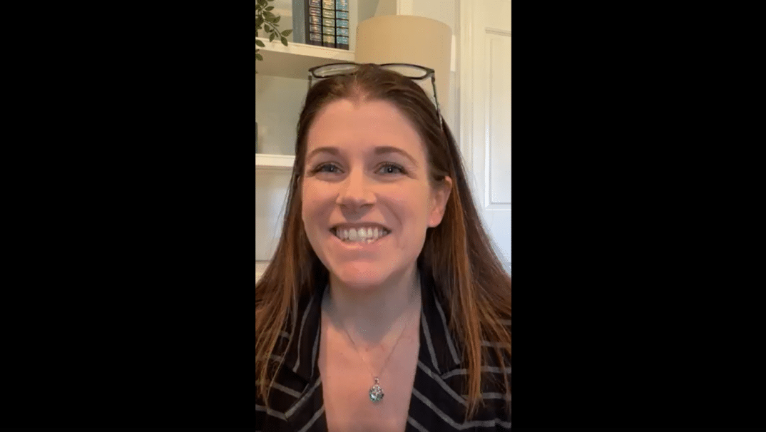 Meghan Beier sitting in her office